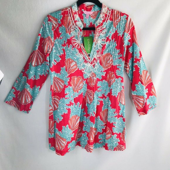 Lilly Pulitzer Sarasota Tunic Top Beaded Shell, XS - Picture 2 of 7